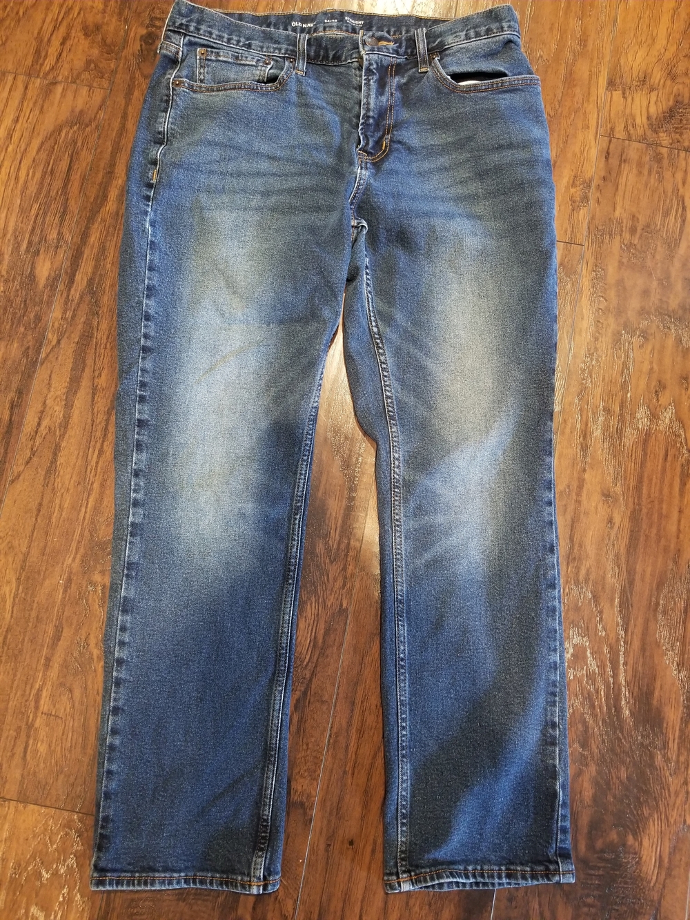 Old Navy Straight-Leg Jeans in Blue Wash 34x30 Built in Flex